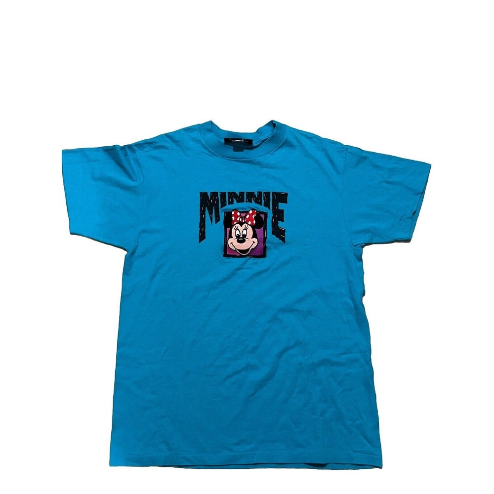 Vintage Disney Originals Torquoise Minnie Mouse T-Shirt Single Stitch Rare Small